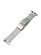 Metal Strap for Apple Watch Series 10 42mm / 9 8 7 41mm / SE (2023) SE (2022) SE 6 5 4 40mm / 3 2 1 38mm Fine Mesh Milanese Band with Folding Clasp - Silver