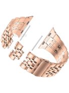 Metal Watch Band 7-Beads Stainless Steel Bracelet Strap Replacement for Apple Watch Series 10 42mm / 9 8 7 41mm / 6 5 4 SE SE (2022) SE (2023) 40mm / 3 2 1 38mm - Rose Gold