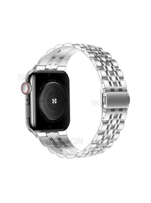 Metal Watch Band 7-Beads Stainless Steel Bracelet Strap Replacement for Apple Watch Series 10 42mm / 9 8 7 41mm / 6 5 4 SE SE (2022) SE (2023) 40mm / 3 2 1 38mm - Silver