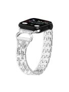 Metal Watch Band for Apple Watch Series 10 46mm / Ultra 2 Ultra 49mm /  Series 9 8 7 45mm / 6 5 4 SE (2023) SE (2022) SE 44mm / 3 2 1 42mm , 5-Bead Rhinestone Decor Stainless Steel Bracelet - Silver