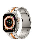 Metal Watch Strap for Apple Watch Series 10 46mm / Ultra 2 Ultra 49mm / Series 9 8 7 45mm / SE (2023) SE (2022) SE 6 5 4 44mm / 3 2 1 42mm - Titanium+Orange