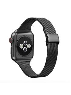   Milanese Fine Mash Stainless Steel Smart Watch Band for Apple Watch Series 10 42mm / 9 8 7 41mm / SE (2023) SE (2022) SE 6 5 4 40mm / 3 2 1 38mm - Black