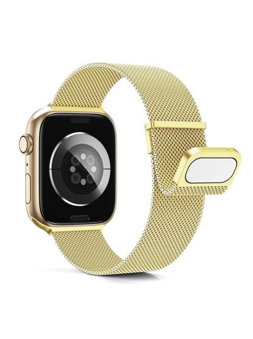 Milanese Mesh Loop Strap For Apple Watch Series 10 42mm / 9 8 7 41mm / 6 5 4 SE (2023) SE (2022) SE 40mm / 3 2 1 38mm Magnetic Watch Band - Gold