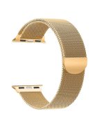 Milanese Mesh Stainless Steel Magnetic Watch Strap for Apple Watch Series 10 46mm / Ultra 2 Ultra 49mm / 9 8 7 45mm / SE (2023) SE (2022) SE 6 5 4 44mm / 3 2 1 42mm - Gold