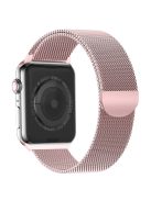 Milanese Mesh Stainless Steel Magnetic Watch Strap for Apple Watch Series 10 46mm / Ultra 2 Ultra 49mm / 9 8 7 45mm / SE (2023) SE (2022) SE 6 5 4 44mm / 3 2 1 42mm - Pink