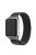 Milanese Semi-Circular Tail Watch Band for Apple Watch Series 10 42mm / 9 8 7 41mm / SE (2023) SE (2022) SE 6 5 4 40mm / 3 2 1 38mm, Adjustable Magnetic Stainless Steel Wristband - Black