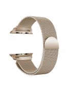 Milanese Semi-Circular Tail Watch Band for Apple Watch Series 10 42mm / 9 8 7 41mm / SE (2023) SE (2022) SE 6 5 4 40mm / 3 2 1 38mm, Adjustable Magnetic Stainless Steel Wristband - Champagne Silver