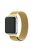 Milanese Semi-Circular Tail Watch Band for Apple Watch Series 10 42mm / 9 8 7 41mm / SE (2023) SE (2022) SE 6 5 4 40mm / 3 2 1 38mm, Adjustable Magnetic Stainless Steel Wristband - Gold