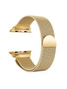 Milanese Semi-Circular Tail Watch Band for Apple Watch Series 10 42mm / 9 8 7 41mm / SE (2023) SE (2022) SE 6 5 4 40mm / 3 2 1 38mm, Adjustable Magnetic Stainless Steel Wristband - Gold