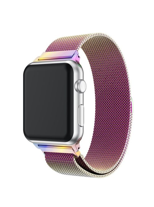 Milanese Semi-Circular Tail Watch Band for Apple Watch Series 10 42mm / 9 8 7 41mm / SE (2023) SE (2022) SE 6 5 4 40mm / 3 2 1 38mm, Adjustable Magnetic Stainless Steel Wristband - Multi-Color