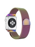 Milanese Semi-Circular Tail Watch Band for Apple Watch Series 10 42mm / 9 8 7 41mm / SE (2023) SE (2022) SE 6 5 4 40mm / 3 2 1 38mm, Adjustable Magnetic Stainless Steel Wristband - Multi-Color