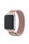 Milanese Semi-Circular Tail Watch Band for Apple Watch Series 10 42mm / 9 8 7 41mm / SE (2023) SE (2022) SE 6 5 4 40mm / 3 2 1 38mm, Adjustable Magnetic Stainless Steel Wristband - Rose Gold