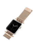 Milanese Stainless Steel Watchband Magnetic Wristband for Apple Watch Series 10 42mm / 9 8 7 41mm / SE (2023) SE (2022) SE 6 5 4 40mm / 3 2 1 38mm - Rose Gold Color