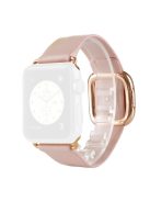 Modern Genuine Leather Watch Band with Magnetic Buckle for Apple Watch Series 10 42mm / 9 8 7 41mm / SE (2023) SE (2022) SE 6 5 4 40mm / 3 2 1 38mm - Pink