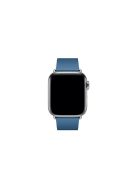 Modern Style Genuine Leather Watchband with Magnetic Buckle for Apple Watch Series 10 46mm / Ultra 2 Ultra 49mm / 9 8 7 45mm / SE (2023) SE (2022) SE 6 5 4 44mm / 3 2 1 42mm - Dark Blue