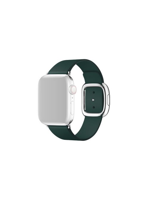 Modern Style Genuine Leather Watchband with Magnetic Buckle for Apple Watch Series 10 46mm / Ultra 2 Ultra 49mm / 9 8 7 45mm / SE (2023) SE (2022) SE 6 5 4 44mm / 3 2 1 42mm - Green