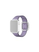 Modern Style Genuine Leather Watchband with Magnetic Buckle for Apple Watch Series 10 46mm / Ultra 2 Ultra 49mm / 9 8 7 45mm / SE (2023) SE (2022) SE 6 5 4 44mm / 3 2 1 42mm - Purple