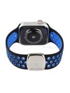 Multi-Holes Colorful Silicone Watch Strap for Apple Watch Ultra 49mm / Series 8 / 7 45mm / Series 6 / 5 / 4 / SE 44mm / Series 3 / 2 / 1 42mm - Black / Blue