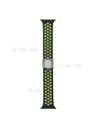 Multi-Holes Colorful Silicone Watch Strap for Apple Watch Ultra 49mm / Series 8 / 7 45mm / Series 6 / 5 / 4 / SE 44mm / Series 3 / 2 / 1 42mm - Black / Green