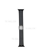 Multi-Holes Colorful Silicone Watch Strap for Apple Watch Ultra 49mm / Series 8 / 7 45mm / Series 6 / 5 / 4 / SE 44mm / Series 3 / 2 / 1 42mm - Black / Grey