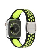 Multi-Holes Colorful Silicone Watch Strap for Apple Watch Ultra 49mm / Series 8 / 7 45mm / Series 6 / 5 / 4 / SE 44mm / Series 3 / 2 / 1 42mm - Black / Yellow