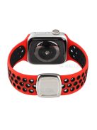 Multi-Holes Colorful Silicone Watch Strap for Apple Watch Ultra 49mm / Series 8 / 7 45mm / Series 6 / 5 / 4 / SE 44mm / Series 3 / 2 / 1 42mm - Red / Black