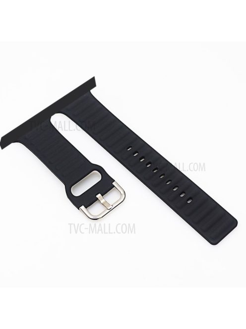 New Style Soft Silicone Watch Strap for Apple Watch Ultra 49mm / Series 8 / 7 45mm 6 / 5 / 4 / SE / SE (2022) 44m, Series 3 / 2 / 1 42mm - Black