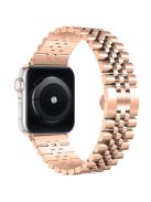 New Style Stainless Steel Watch Strap for Apple Watch Ultra 49mm / Ultra 2 49mm / Series 9 45mm / SE (2023) 44mm / Series 8 / 7 45mm 6 / 5 / 4 / SE / SE (2022) 44m, Series 3 / 2 / 1 42mm - Rose Gold