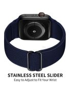 Nylon Braided Watch Strap with Slider Buckle for Apple Watch Series 10 42mm / 9 8 7 41mm / 6 5 4 SE SE (2022) SE (2023) 40mm / 3 2 1 38mm - Blue