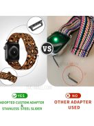 Nylon Braided Watch Strap with Slider Buckle for Apple Watch Series 10 42mm / 9 8 7 41mm / 6 5 4 SE SE (2022) SE (2023) 40mm / 3 2 1 38mm - Leopard