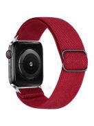 Nylon Braided Watch Strap with Slider Buckle for Apple Watch Series 10 42mm / 9 8 7 41mm / 6 5 4 SE SE (2022) SE (2023) 40mm / 3 2 1 38mm - Red