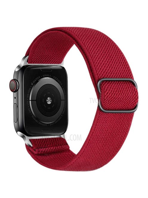 Nylon Braided Watch Strap with Slider Buckle for Apple Watch Series 10 42mm / 9 8 7 41mm / 6 5 4 SE SE (2022) SE (2023) 40mm / 3 2 1 38mm - Red