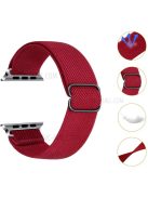 Nylon Braided Watch Strap with Slider Buckle for Apple Watch Series 10 42mm / 9 8 7 41mm / 6 5 4 SE SE (2022) SE (2023) 40mm / 3 2 1 38mm - Red