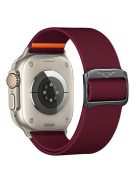 Nylon Strap for Apple Watch Series 10 42mm /  9 8 7 41mm / SE (2023) SE (2022) SE 6 5 4 40mm / 3 2 1 38mm Elastic Band - Wine Red