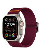 Nylon Strap for Apple Watch Series 10 42mm /  9 8 7 41mm / SE (2023) SE (2022) SE 6 5 4 40mm / 3 2 1 38mm Elastic Band - Wine Red