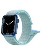 Nylon Watch Band For Apple Watch Series 10 42mm / 9 8 7 41mm / 6 5 4 SE (2023) SE (2022) SE 40mm / 3 2 1 38mm Adjustable Magic Tape Strap - Lake Blue