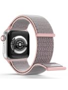 Nylon Watch Band For Apple Watch Series 10 42mm / 9 8 7 41mm / 6 5 4 SE (2023) SE (2022) SE 40mm / 3 2 1 38mm Adjustable Magic Tape Strap - Pink