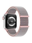 Nylon Watch Band For Apple Watch Series 10 42mm / 9 8 7 41mm / 6 5 4 SE (2023) SE (2022) SE 40mm / 3 2 1 38mm Adjustable Magic Tape Strap - Pink