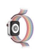 Nylon Watch Band For Apple Watch Series 10 42mm / 9 8 7 41mm / 6 5 4 SE (2023) SE (2022) SE 40mm / 3 2 1 38mm Adjustable Magic Tape Strap - Rainbow