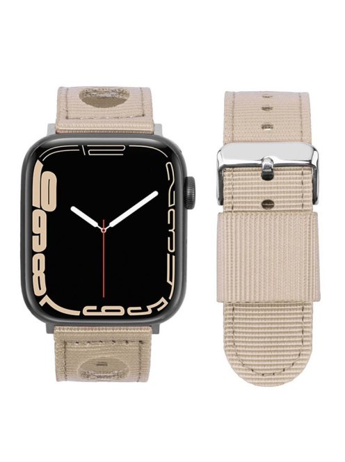 Nylon Watch Band For Apple Watch Series 10 42mm / 9 8 7 41mm / 6 5 4 SE (2023) SE (2022) SE 40mm / 3 2 1 38mm Waterproof Replacement Strap - Beige