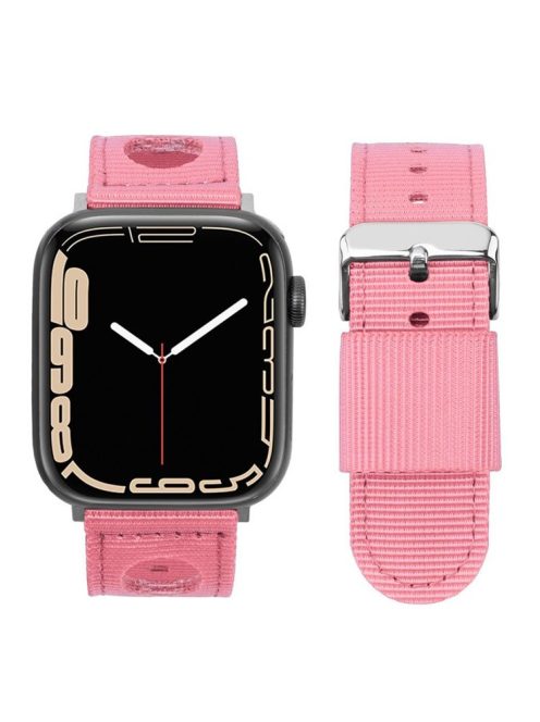 Nylon Watch Band For Apple Watch Series 10 42mm / 9 8 7 41mm / 6 5 4 SE (2023) SE (2022) SE 40mm / 3 2 1 38mm Waterproof Replacement Strap - Pink