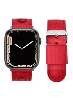   Nylon Watch Band For Apple Watch Series 10 42mm / 9 8 7 41mm / 6 5 4 SE (2023) SE (2022) SE 40mm / 3 2 1 38mm Waterproof Replacement Strap - Red