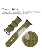 Nylon Watch Band for Apple Watch Series 10 42mm / 9 8 7 41mm / SE (2023) SE (2022) SE 6 5 4 40mm / 3 2 1 38mm Three Loops Webbing Strap - Black / Grey