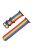 Nylon Watch Band for Apple Watch Series 10 42mm / 9 8 7 41mm / SE (2023) SE (2022) SE 6 5 4 40mm / 3 2 1 38mm Three Loops Webbing Strap - Rainbow