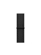 Nylon Weaven Loop Fastener  Smart Bracelet Band for Apple Watch Series 10 46mm / Ultra 2 Ultra 49mm / 9 8 7 45mm / SE (2023) SE (2022) SE 6 5 4 44mm / 3 2 1 42mm - Black