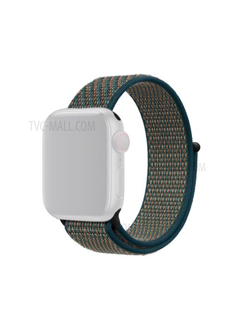 Nylon Weaven Loop Fastener  Smart Bracelet Band for Apple Watch Series 10 46mm / Ultra 2 Ultra 49mm / 9 8 7 45mm / SE (2023) SE (2022) SE 6 5 4 44mm / 3 2 1 42mm - Orange / Green