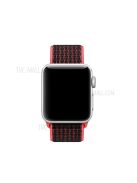 Nylon Weaven Loop Fastener  Smart Bracelet Band for Apple Watch Series 10 46mm / Ultra 2 Ultra 49mm / 9 8 7 45mm / SE (2023) SE (2022) SE 6 5 4 44mm / 3 2 1 42mm - Red / Black