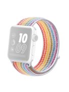 Nylon Weaven Loop Fastener Smart Bracelet Band for Apple Watch Series 10 42mm / 9 8 7 41mm / SE (2023) SE (2022) SE 6 5 4 40mm / 3 2 1 38mm - Color Stripe