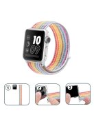 Nylon Weaven Loop Fastener Smart Bracelet Band for Apple Watch Series 10 42mm / 9 8 7 41mm / SE (2023) SE (2022) SE 6 5 4 40mm / 3 2 1 38mm - Color Stripe