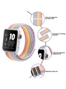 Nylon Weaven Loop Fastener Smart Bracelet Band for Apple Watch Series 10 42mm / 9 8 7 41mm / SE (2023) SE (2022) SE 6 5 4 40mm / 3 2 1 38mm - Color Stripe